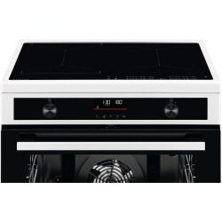 CUISINIÈRE INDUCTION SURFACE DE CUISSON TOTALE FOUR MULTIFONCTIONS PYROLYSE 73L LARGEUR 60CM BLANC