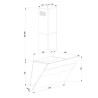 HOTTE INCLINÉE 701M3/H LARGEUR 90CM NIR/INOX