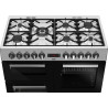 CENTRE DE CUISSON 6 FOYERS GAZ 3 FOURS ÉLECTRIQUES LARGEUR 100CM INOX