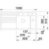 EGOUTTOIR AMOVIBLE SYNTHETIQUE/ACIER INOX 342X430X22MM