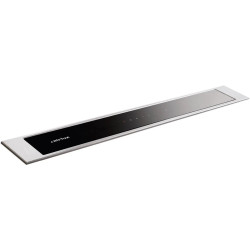 HOTTE DE PLAN DE TRAVAIL TÉLESCOPIQUE LARGEUR 90CM VERRE NOIR/INOX