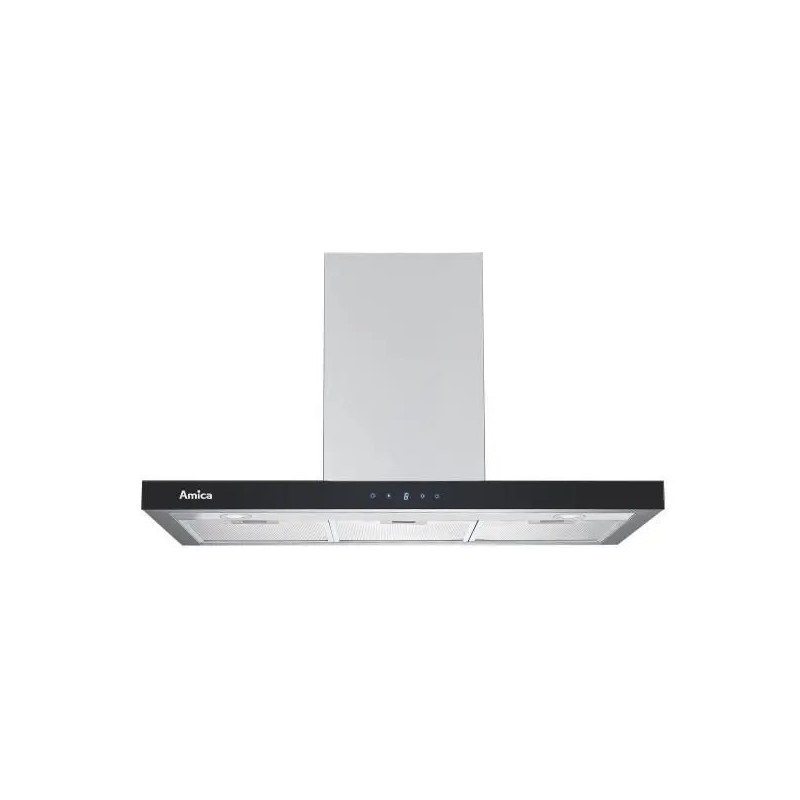 HOTTE MURALE BOX AMICA  AH2439 VERRE NOIR/INOX