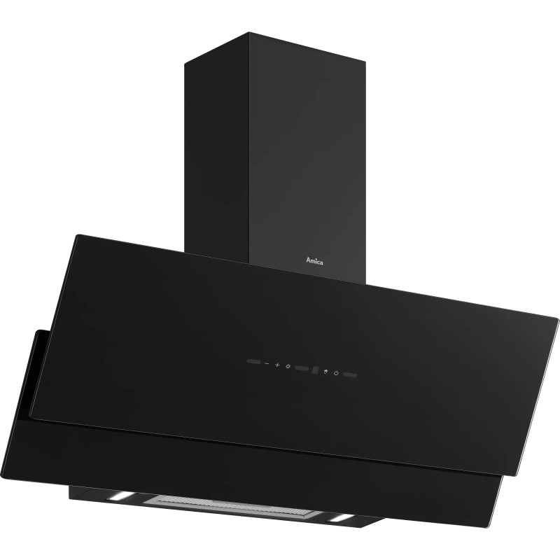 HOTTE MURALE INCLINÉE 90CM 594M3/H GESTURE CONTROL CLASSE A++ FILTRES À CHARBON INCLUS