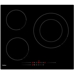 TABLE DE CUISSON INDUCTION 3 ZONES 7200W LARGEUR 59CM NOIR