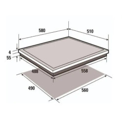 TABLE DE CUISSON INDUCTION 3 ZONES 7200W LARGEUR 60CM NOIR