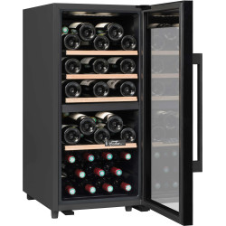CAVE A VIN CLD40B1 41 BOUTEILLES DOUBLE ZONE NOIR PORTE VITREE