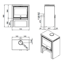 POÊLE À BOIS HAUT LEMAN 8kW ACIER