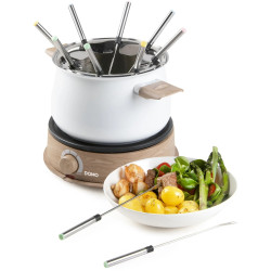 APPAREIL À FONDUE INOX 2L 1500W POIGNÉES COOL TOUCH BASE ET POIGNÉES IMITATION BOIS THERMOSTAT RÉGLABLE