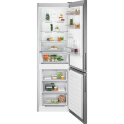 RÉFRIGÉRATEUR COMBINÉ 230+38L H186XL59,5CM CLASSE E INOX