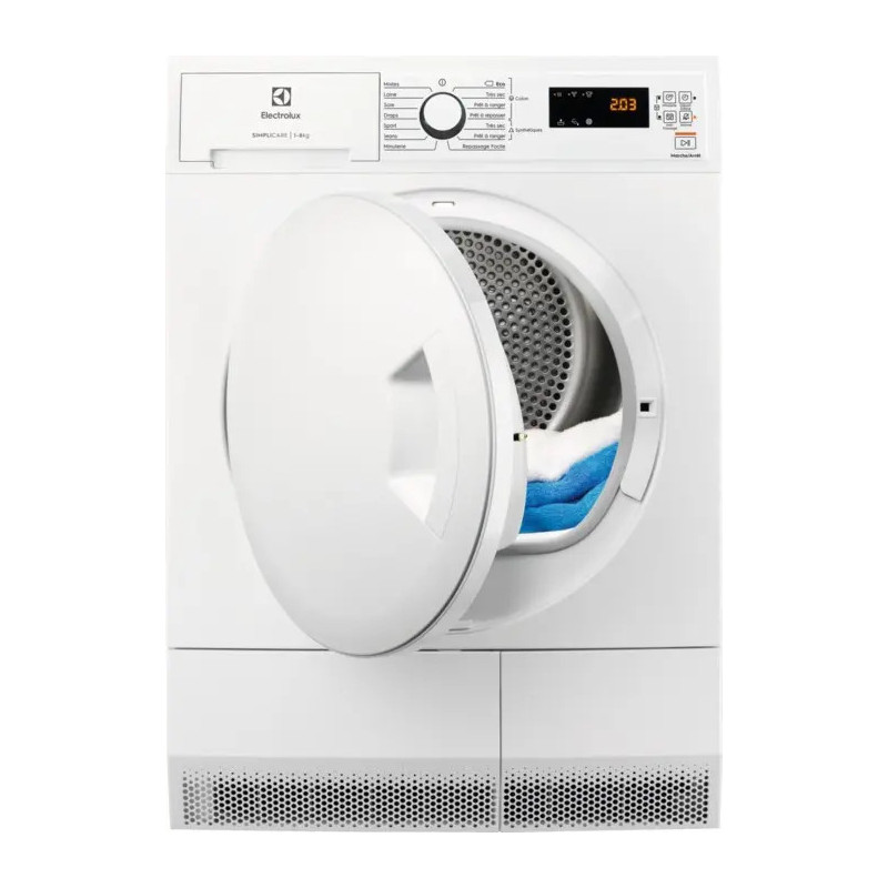 SÉCHE-LINGE FRONTAL POMPE À CHALEUR 8KG CLASSE A++ BLANC