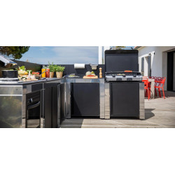 MEUBLE MODULO STANDARD NOIR ET INOX