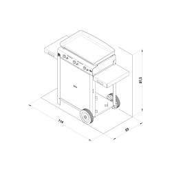 COMBO PLANCHA ENO INITIAL 65 INOX + MEUBLE