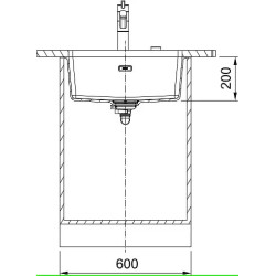 CUVE SOUS-PLAN MARIS MRG 110-52 FRAGRANIT NOIR MAT AUTO