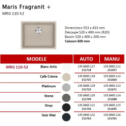 EVIER 151701 MARIS MRG 110-52 NOIR MAT