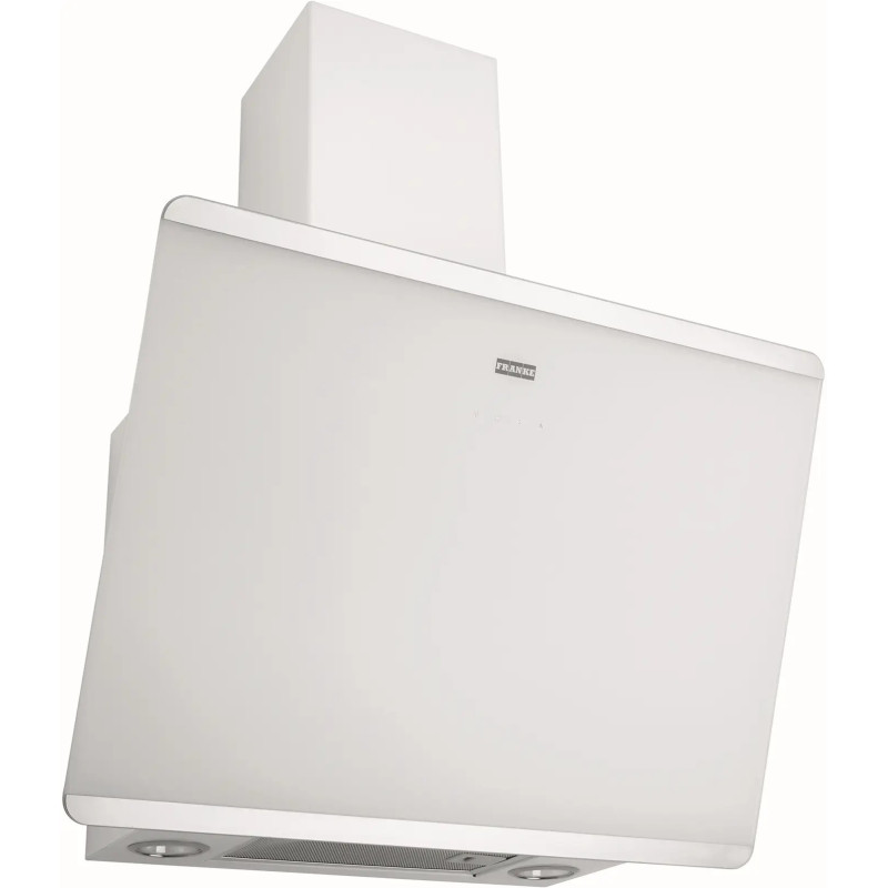 HOTTE 470063 EVO PLUS VERRE BLANC/BANDES INOX