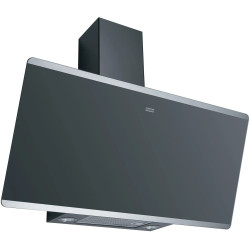 HOTTE 470070 EVO PLUS VERRE NOIR/BANDES INOX