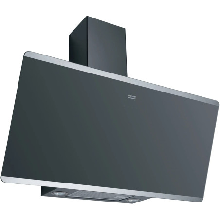 HOTTE 470070 EVO PLUS VERRE NOIR/BANDES INOX