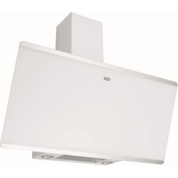 HOTTE 470025 EVO PLUS VERRE BLANC/BANDES INOX