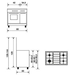 CUISINIERE GLEM GA85PMWH