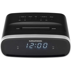 RADIO RÉVEIL FM DOUBLE ALARME LUMINOSITÉ RÉGLABLE AFFICHAGE BLANC