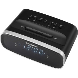 RADIO RÉVEIL FM DOUBLE ALARME LUMINOSITÉ RÉGLABLE AFFICHAGE BLANC