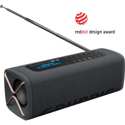 ENCEINTE RADIO BLUETOOTH 5 DAB+ 5W AUTONOMIE 8H ENTRÉE AUXILIAIRE COULEUR NOIR