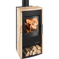 POELE BOIS RUBUS EASY PERLE NOIR PIERRE WOODSTONE