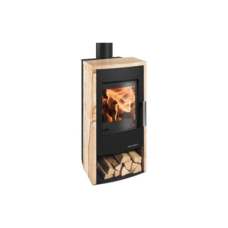 POELE BOIS RUBUS EASY PERLE NOIR PIERRE WOODSTONE