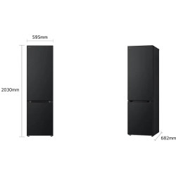 RÉFRIGÉRATEUR COMBINÉ 277+110L H203XL59,5CM CLASSE D NOIR