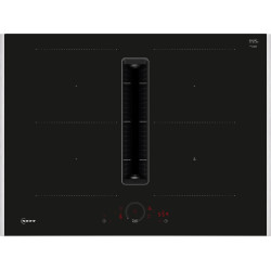 TABLE DE CUISSON ASPIRANTE LARGEUR 70CM 7400W 4 FOYERS 2 ZONES COMBIZONE CLASSE B NOIR