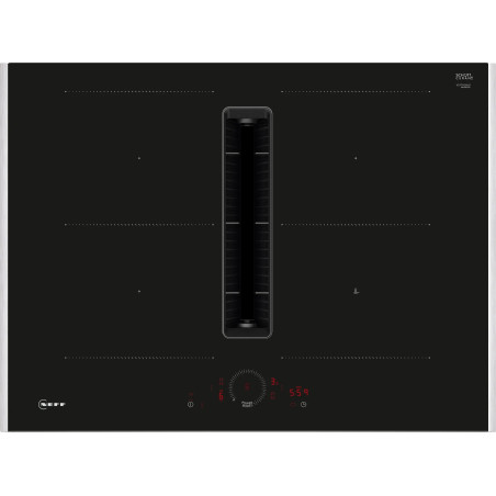 TABLE DE CUISSON ASPIRANTE LARGEUR 70CM 7400W 4 FOYERS 2 ZONES COMBIZONE CLASSE B NOIR