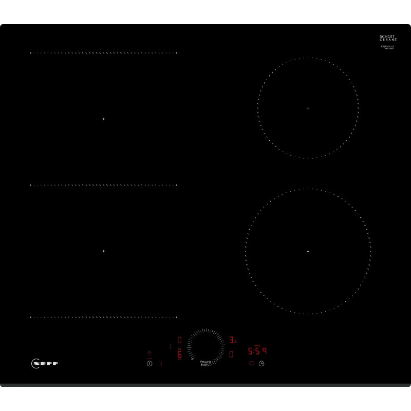 TABLE DE CUISSON INDUCTION 4 ZONES 6900W COMBIZONE LARGEUR 60CM NOIR