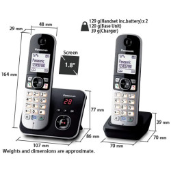 TELEPHONE PANASONIC KX-TG6822FRB AVEC REPONDEUR