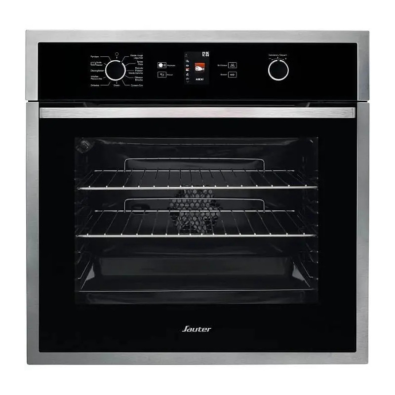FOUR MULTIFONCTIONS PYROLYSE 73L INOX/VERRE NOIR
