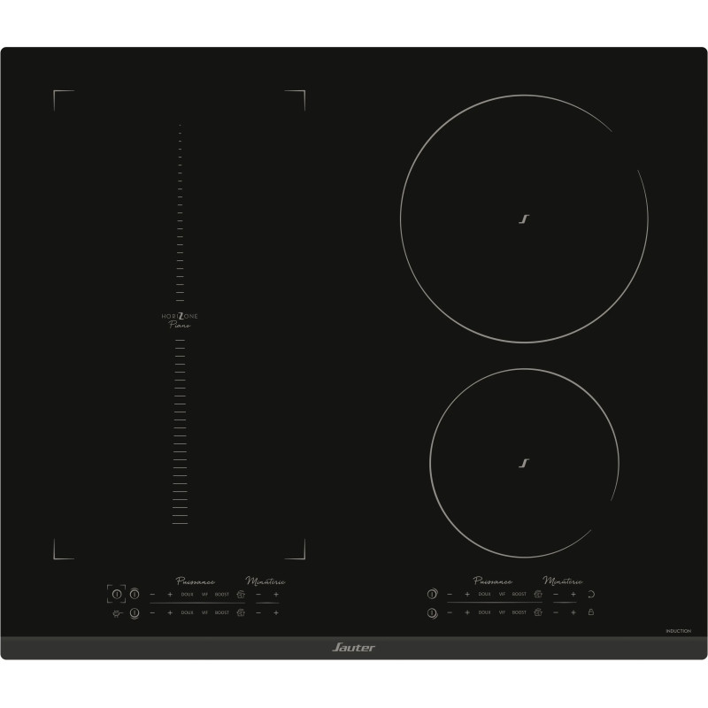 TABLE DE CUISSON INDUCTION 4 ZONES 7400W HORIZONE LARGEUR 60CM NOIR