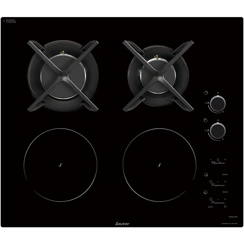TABLE DE CUISSON MIXTE INDUCTION GAZ SAUTER SPI96002BM