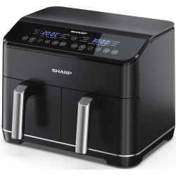 FRITEUSE AIR FRYER 8L DOUBLE TIROIR CONTRÔLE NUMÉRIQUE 1800W 10 FONCTIONS DE CUISSON