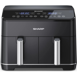 FRITEUSE AIR FRYER 8L DOUBLE TIROIR CONTRÔLE NUMÉRIQUE 1800W 10 FONCTIONS DE CUISSON