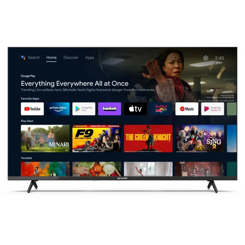 TÉLÉVISEUR LED 102CM FULL HD 1080P ANDROID FRAMELESS BLUETOOTH WIFI 2T-C40FH2EL2AB