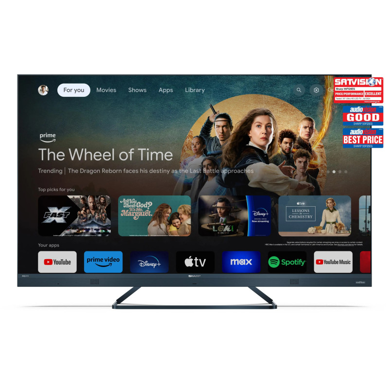 TÉLÉVISEUR QLED 140CM UHD HDR 144HZ GOOGLE TV HDMI 2.1 HAUT-PARLEURS HARMAN-KARDON DOLBY ATMOS/DTS-X