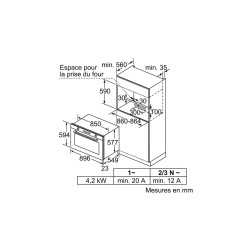 FOUR MULTIFONCTIONS PYROLYSE LARGEUR 90CM 112L CLASSE A+ NOIR/INOX