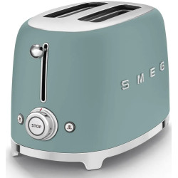 TOASTER 2 FENTES 950W ANNÉES 50 VERT ÉMERAUDE MAT