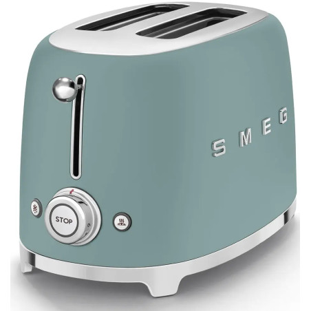 TOASTER 2 FENTES 950W ANNÉES 50 VERT ÉMERAUDE MAT