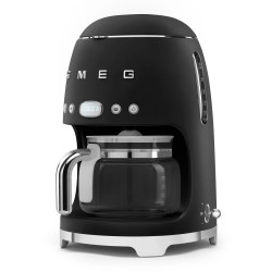 MACHINE À CAFÉ FILTRE ANNÉES 50 10 TASSES ÉCRAN DIGITAL LED NOIR MAT
