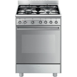 CUISINIÈRE CONCERTO LARGEUR 60CM 4 FOYERS GAZ FOUR MULTIFONCTIONS VAPOR CLEAN 70L CLASSE A INOX