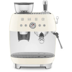 MACHINE À CAFÉ ANNÉES 50 AVEC BROYEUR 20 BARS RÉSERVOIR 250G CRÈME