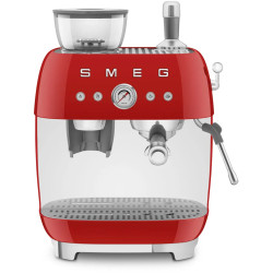MACHINE À CAFÉ ANNÉES 50 AVEC BROYEUR 20 BARS RÉSERVOIR 250G ROUGE