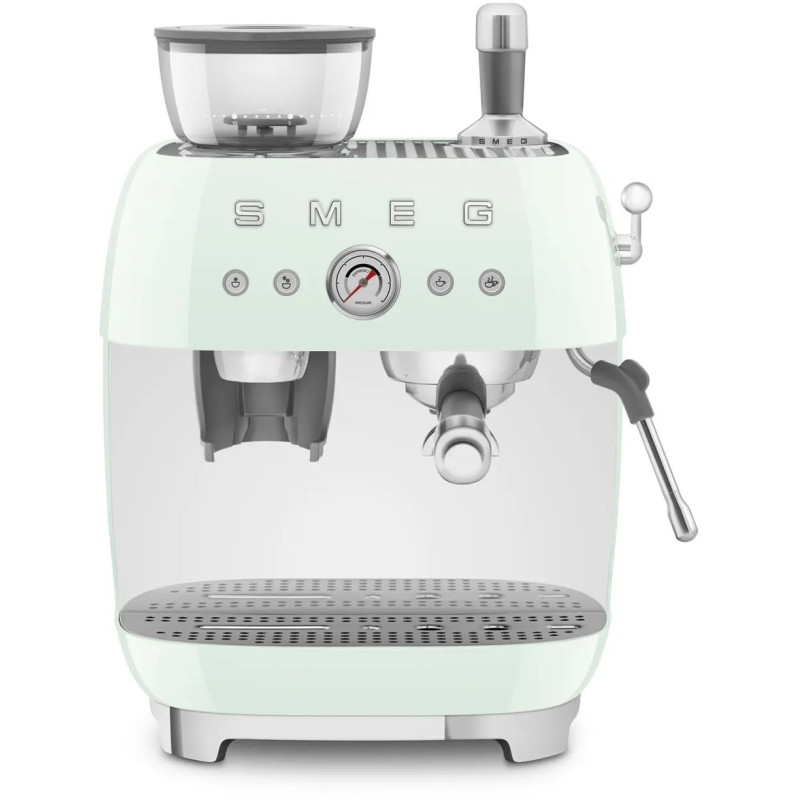 MACHINE À CAFÉ ANNÉES 50 AVEC BROYEUR 20 BARS RÉSERVOIR 250G VERT D’EAU