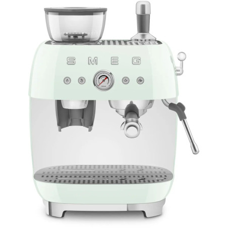 MACHINE À CAFÉ ANNÉES 50 AVEC BROYEUR 20 BARS RÉSERVOIR 250G VERT D’EAU