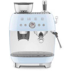 MACHINE À CAFÉ ANNÉES 50 AVEC BROYEUR 20 BARS RÉSERVOIR 250G BLEU AZUR